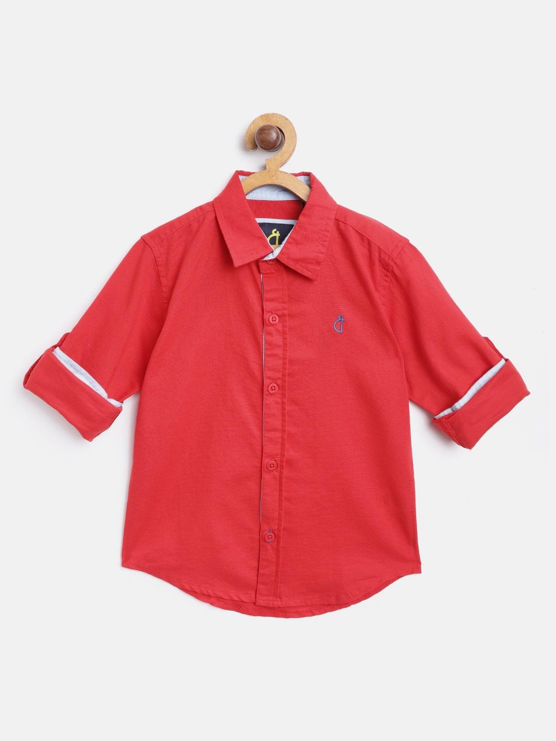 gini-and-jony-boys-red-regular-fit-solid-casual-shirt