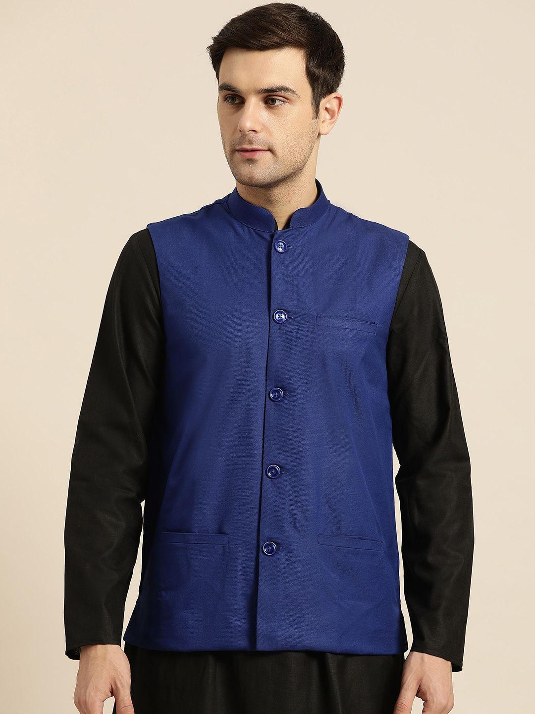 sojanya-men-blue-solid-nehru-jacket