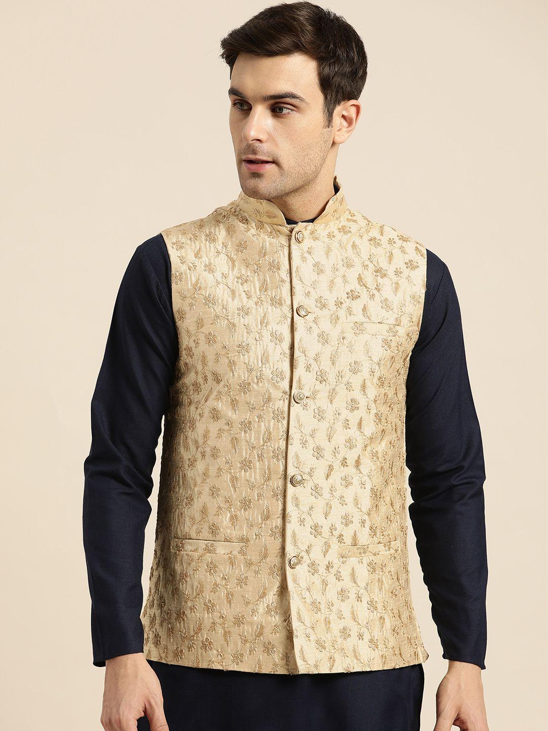 sojanya-men-beige-&-golden-embroidered-nehru-jacket
