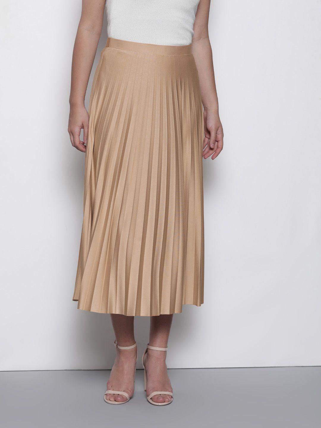 dorothy-perkins-women-beige-solid-accordian-pleated-a-line-skirt