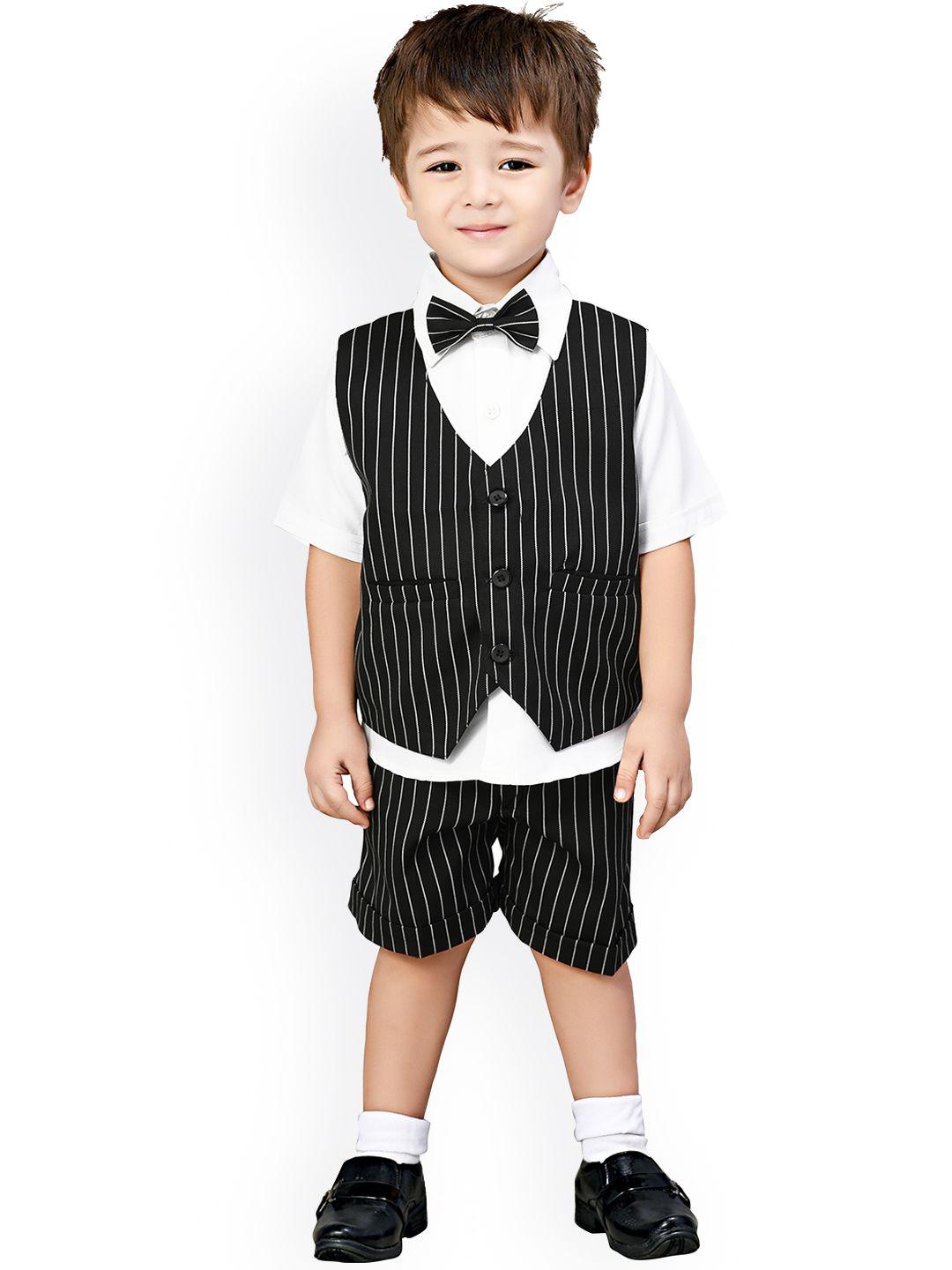 jeetethnics-boys-black-&-white-striped-shirt-with-shorts