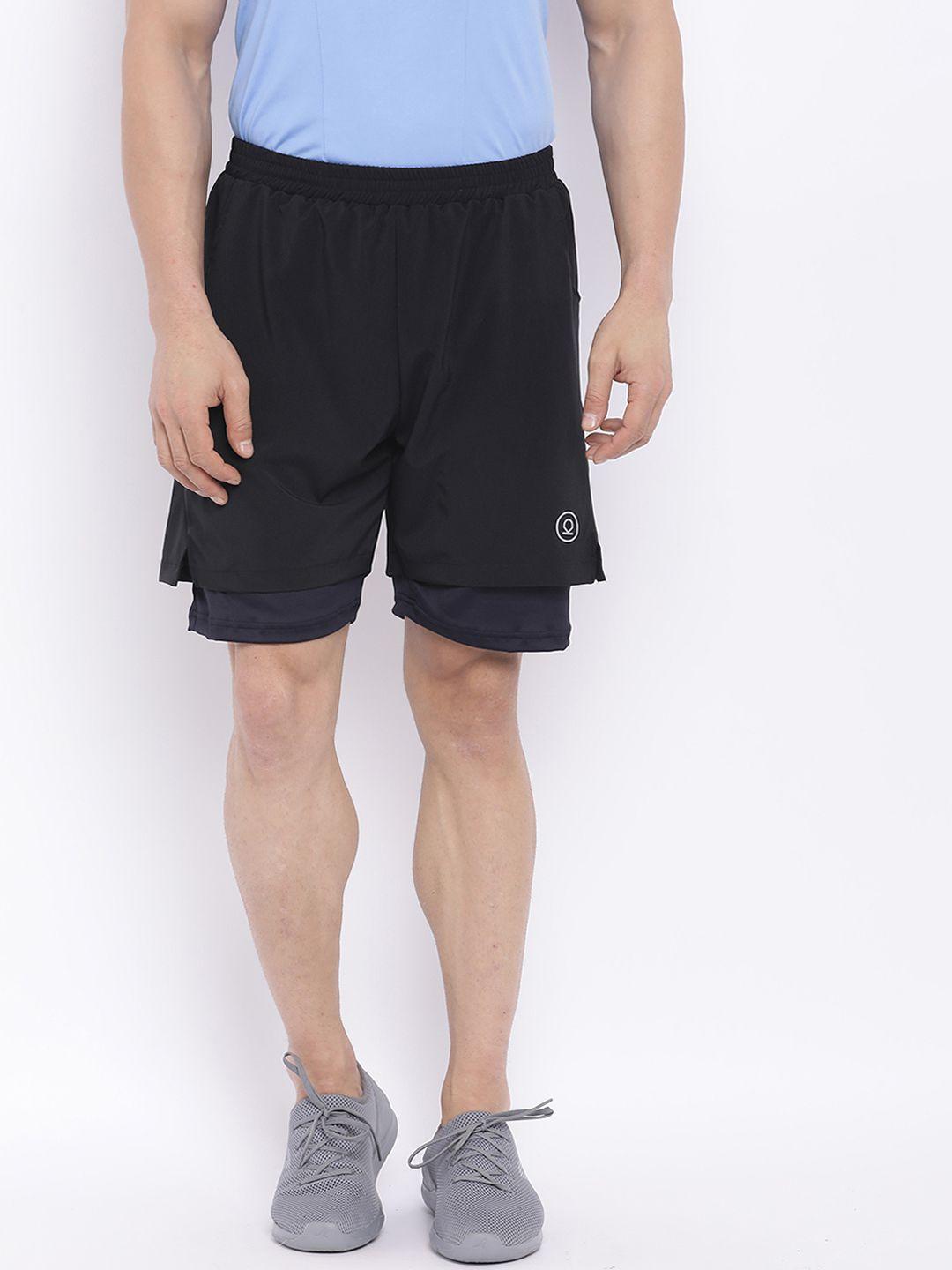 chkokko-men-black-solid-double-layered-regular-shorts