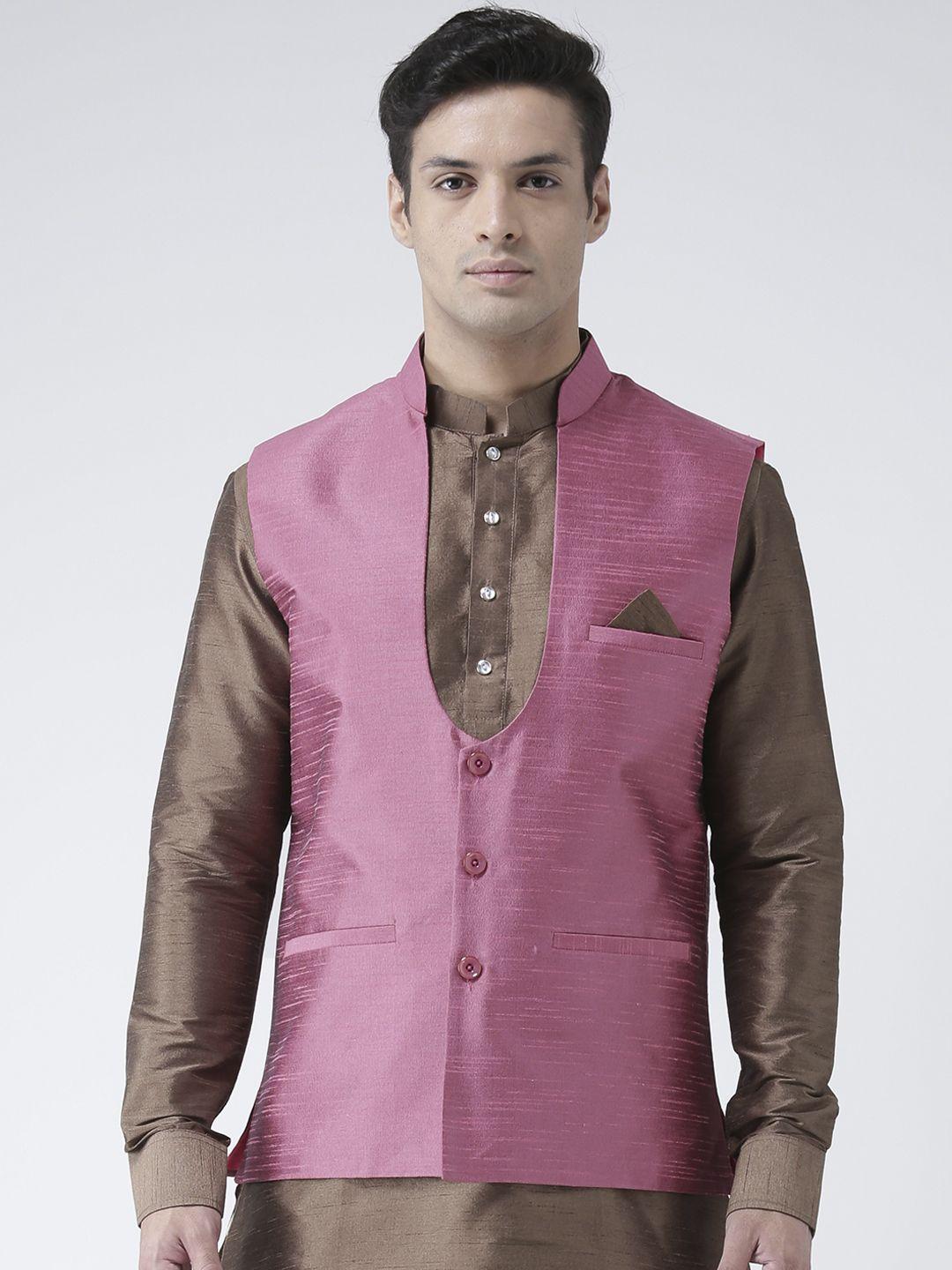 deyann-men-pink-solid-nehru-jacket