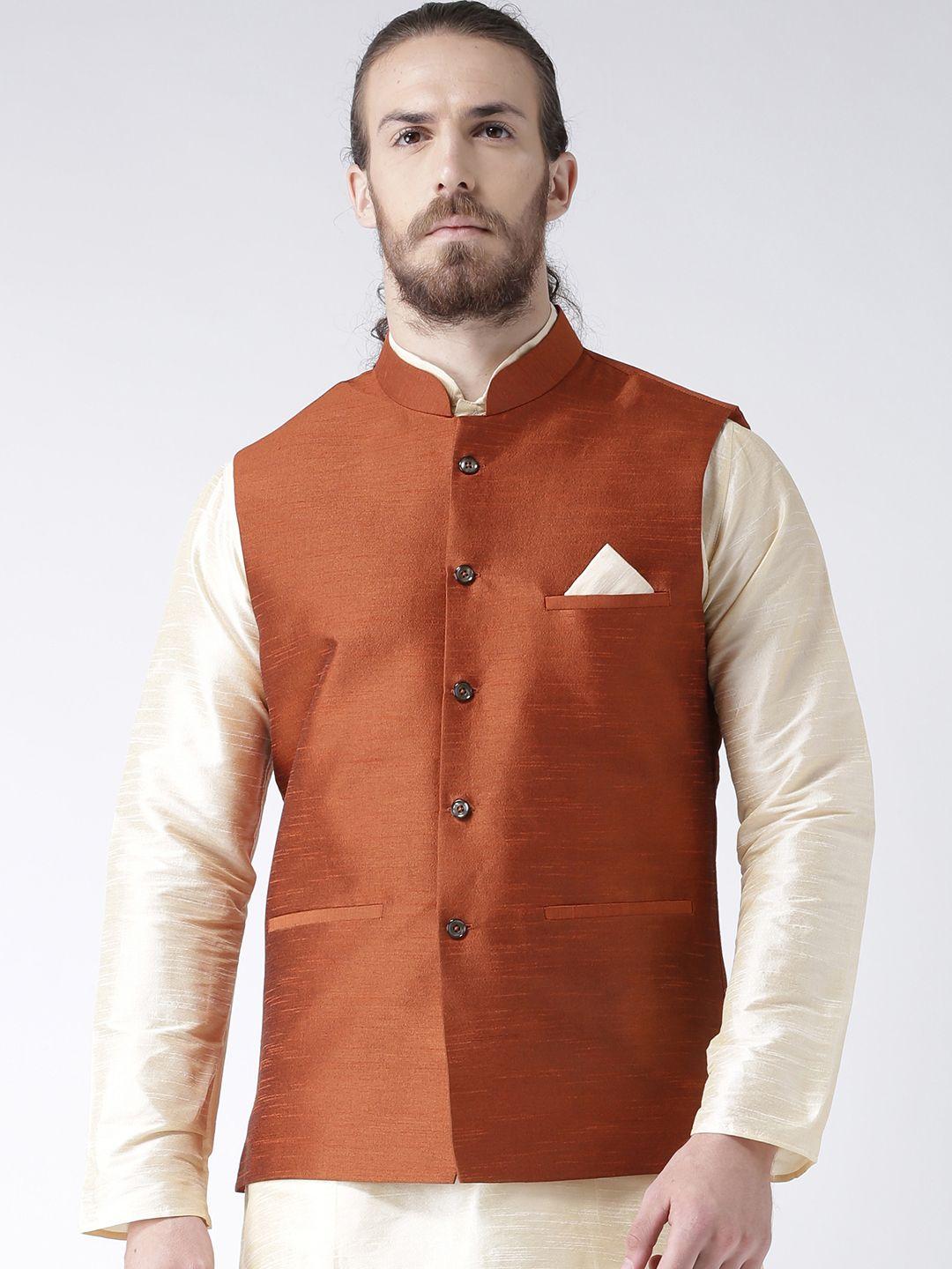 deyann-men-rust-orange-woven-design-dupion-silk-nehru-jacket