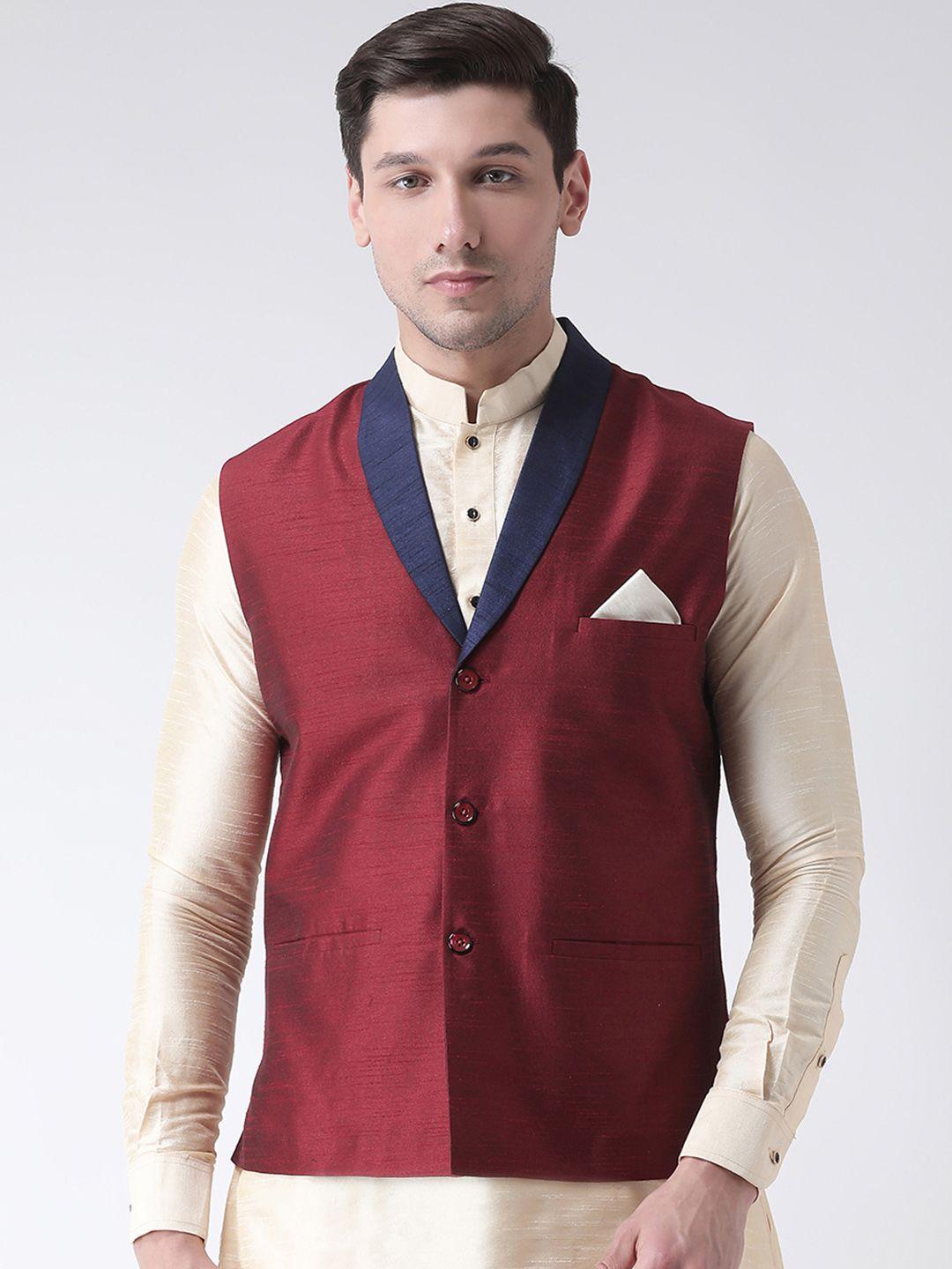 deyann-men-maroon-solid-dupion-silk-nehru-jacket