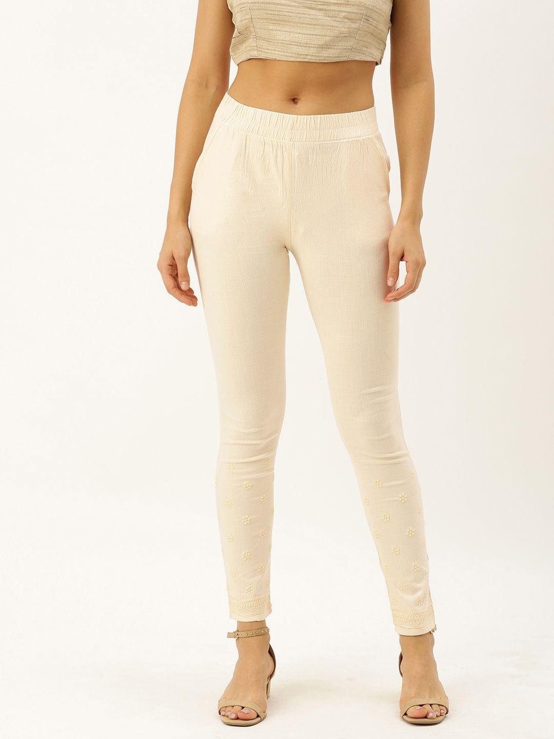 soch-women-off-white-regular-fit-embroidered-regular-trousers