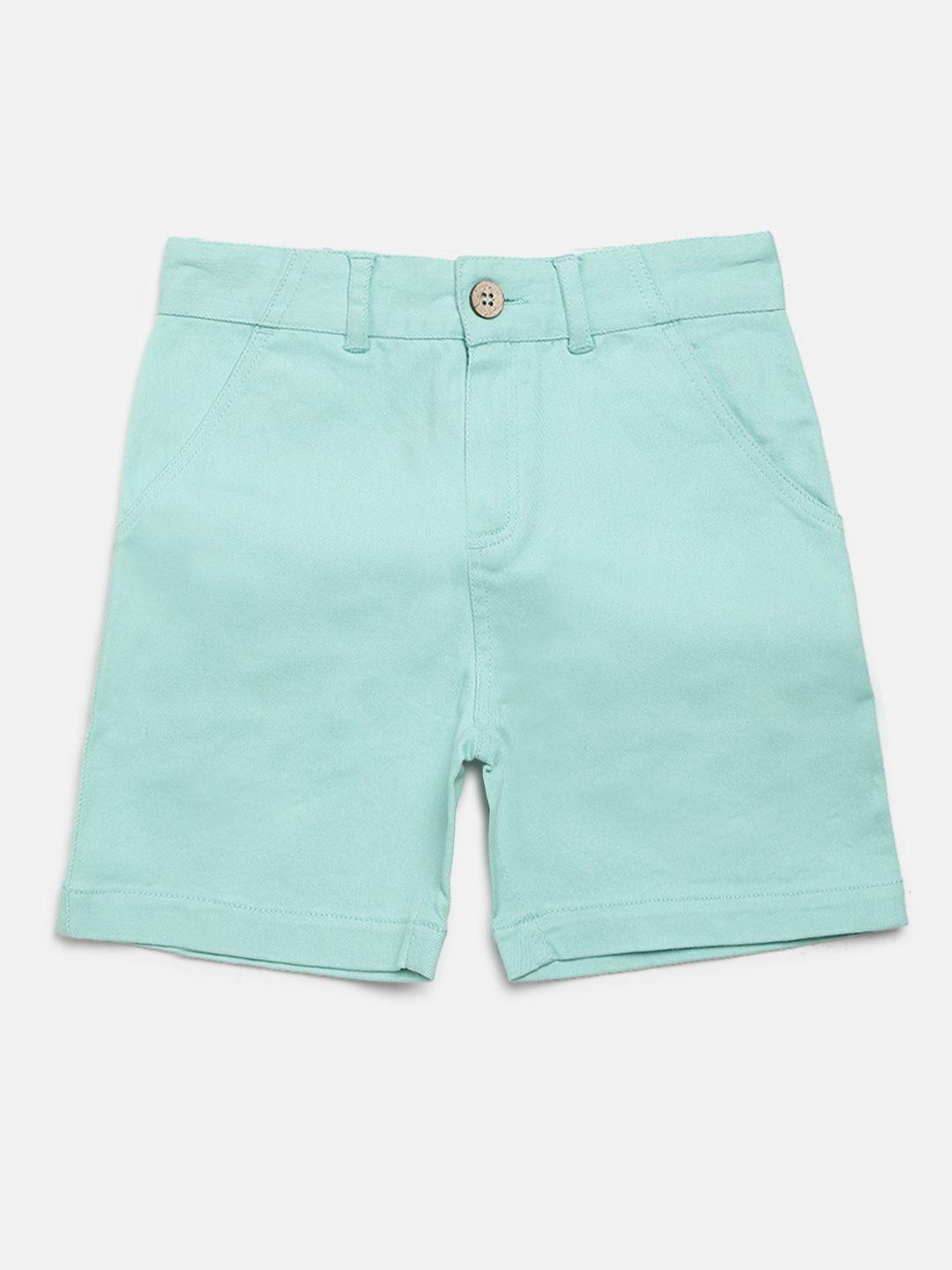 cherry-crumble-boys-sea-green-solid-regular-fit-denim-shorts