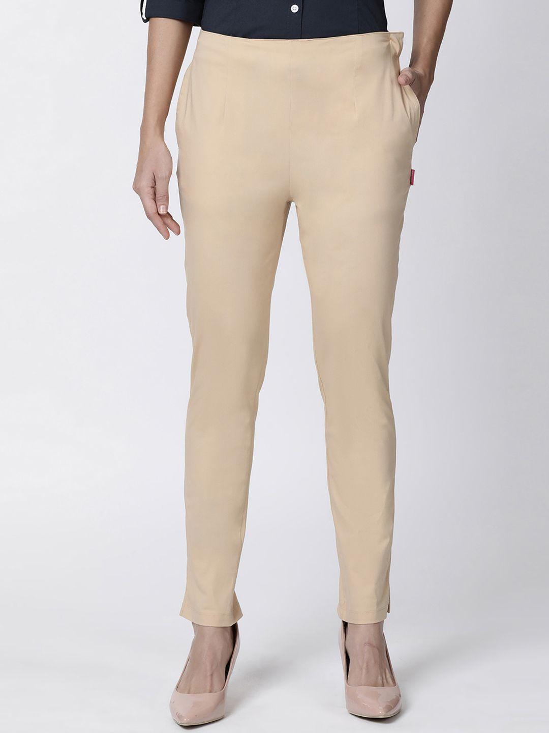 twin-birds-women-beige-straight-fit-solid-regular-trousers