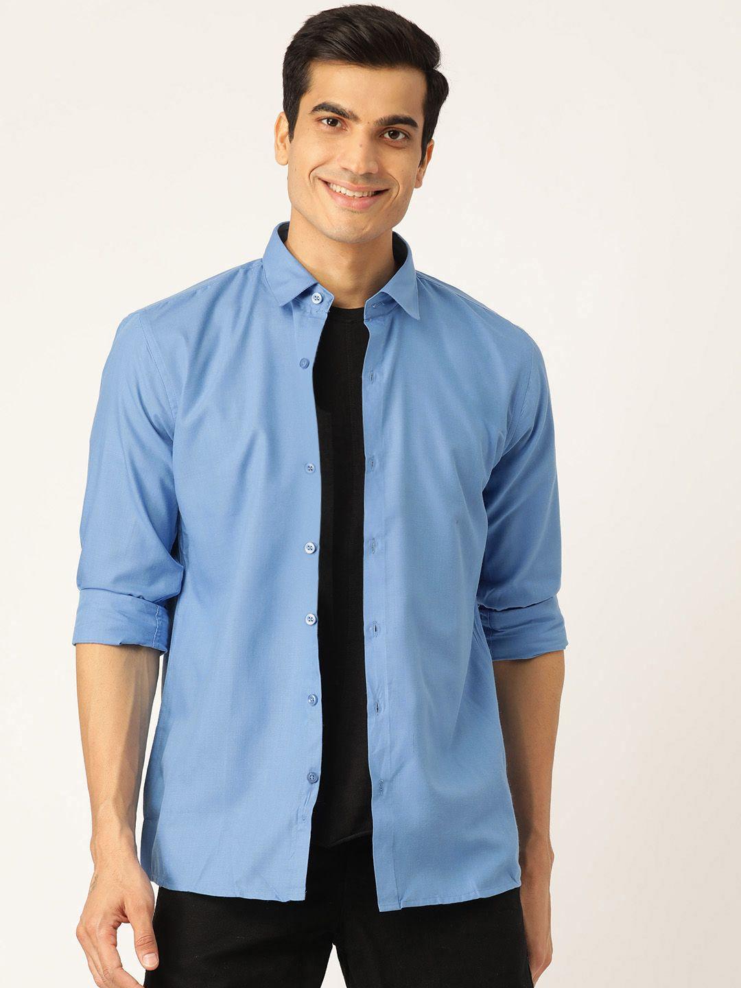 sojanya-men-blue-classic-regular-fit-solid-casual-shirt