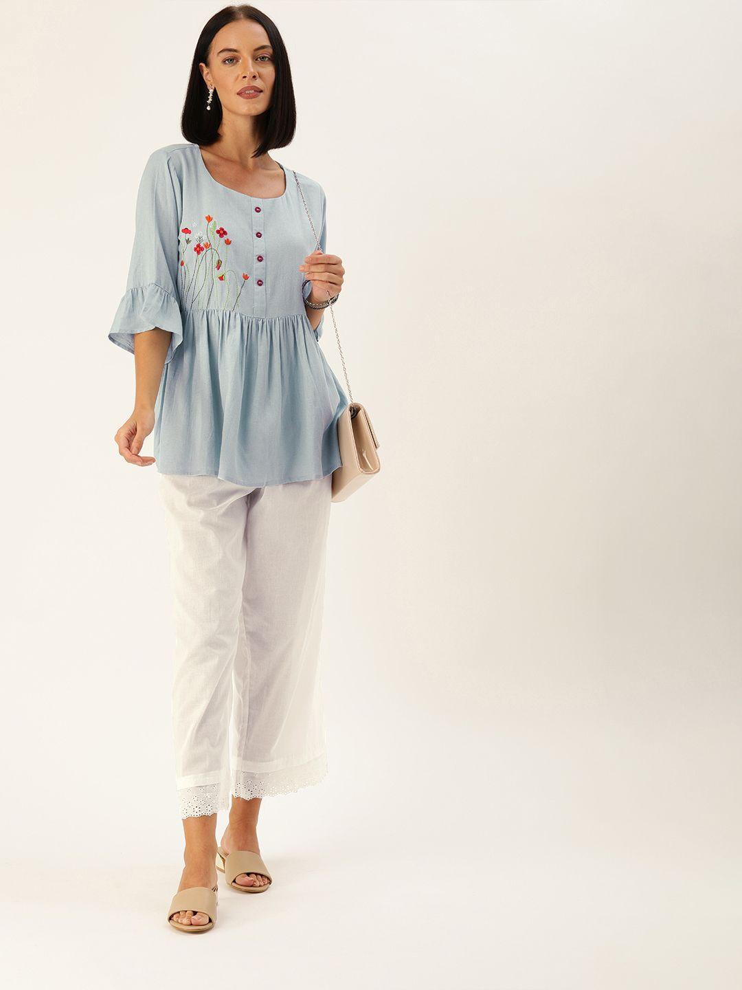varanga-women-blue-&-white-floral-embroidered-tunic-with-palazzos