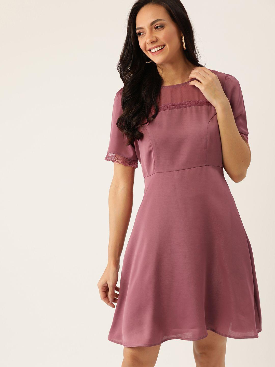 dressberry-women-mauve-solid-a-line-dress
