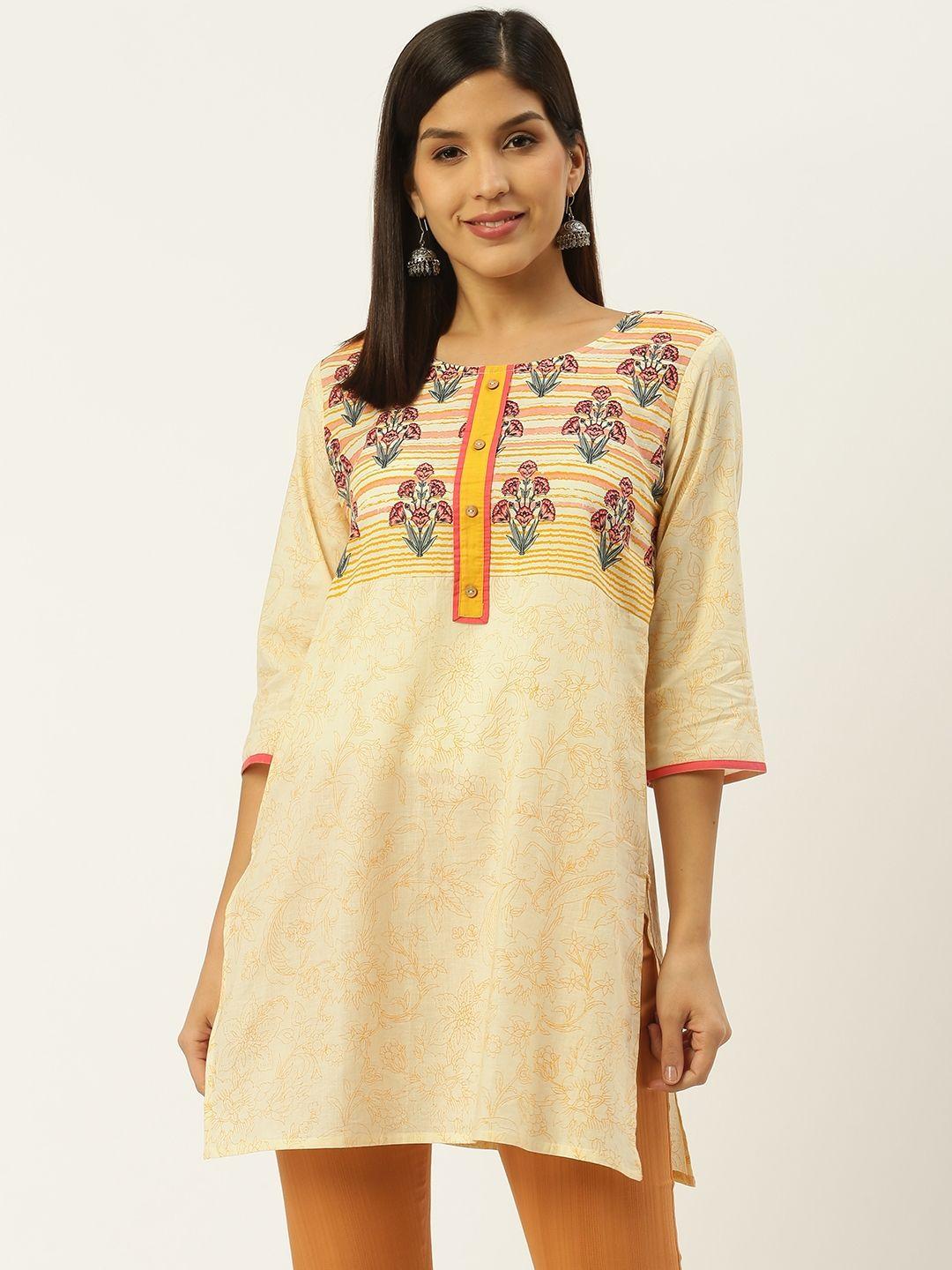 rangmayee-women-cream-coloured-&-orange-printed-tunic