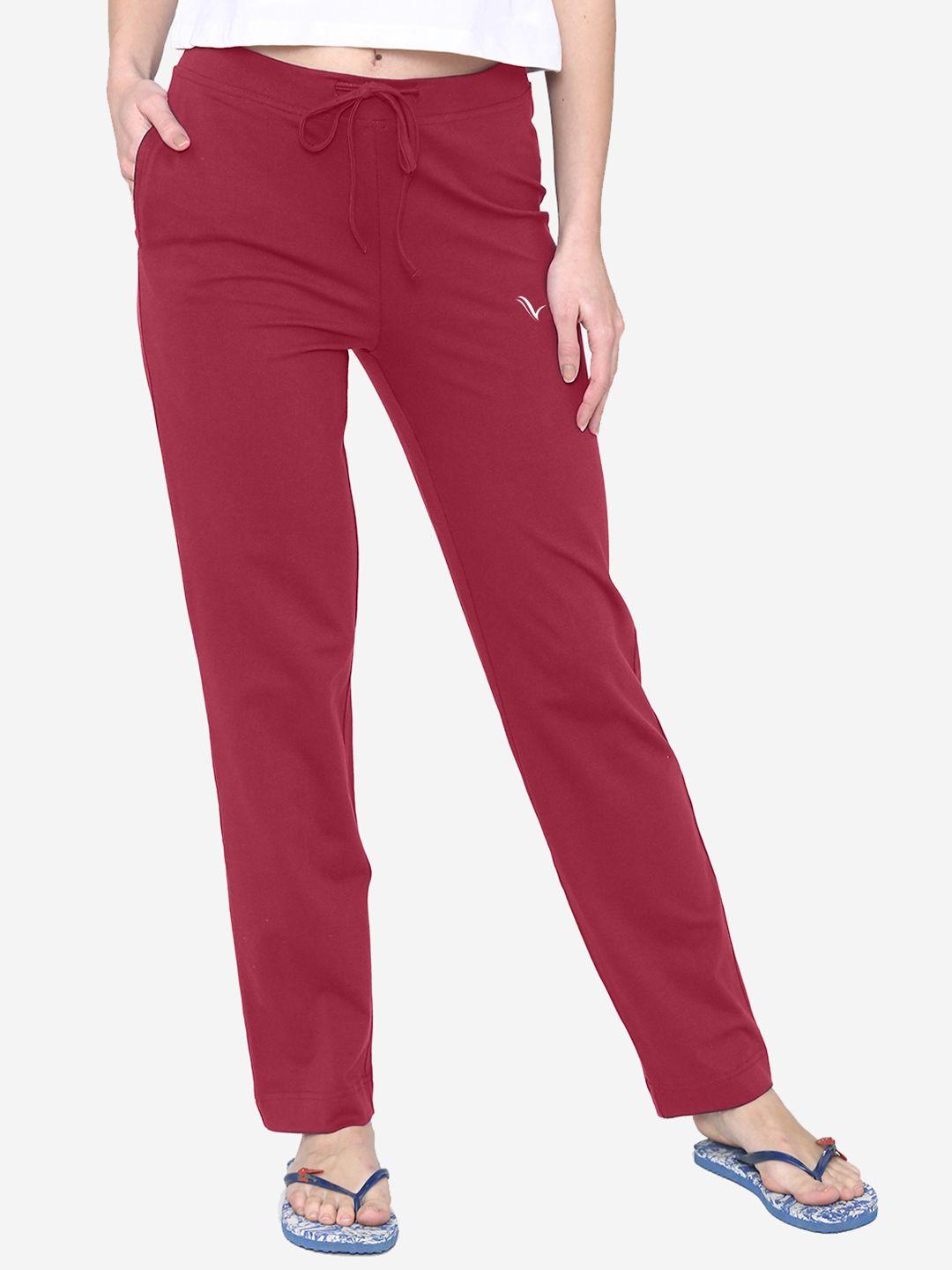 vami-women-red-solid-lounge-pants