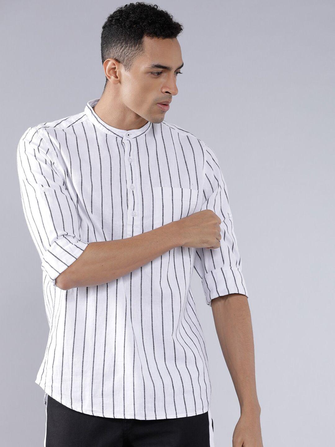 highlander-men-white-&-black-slim-fit-striped-casual-shirt