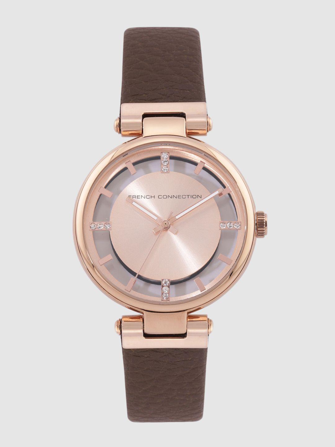 french-connection-women-rose-gold-leather-analogue-watch-fc148br