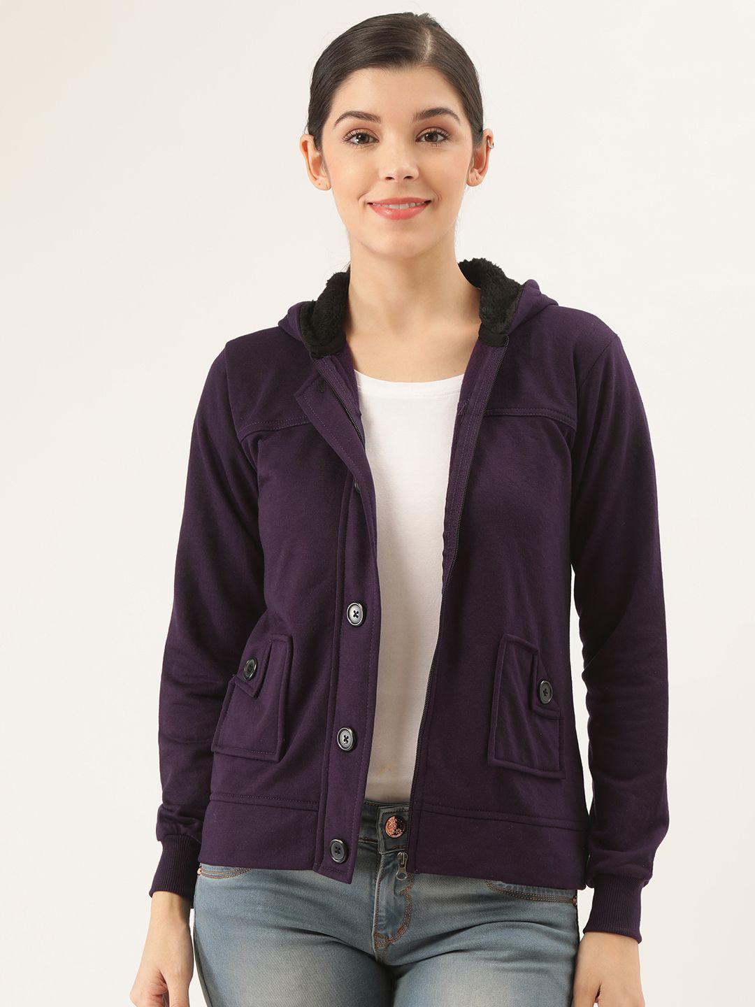 belle-fille-women-aubergine-solid-tailored-hooded-jacket