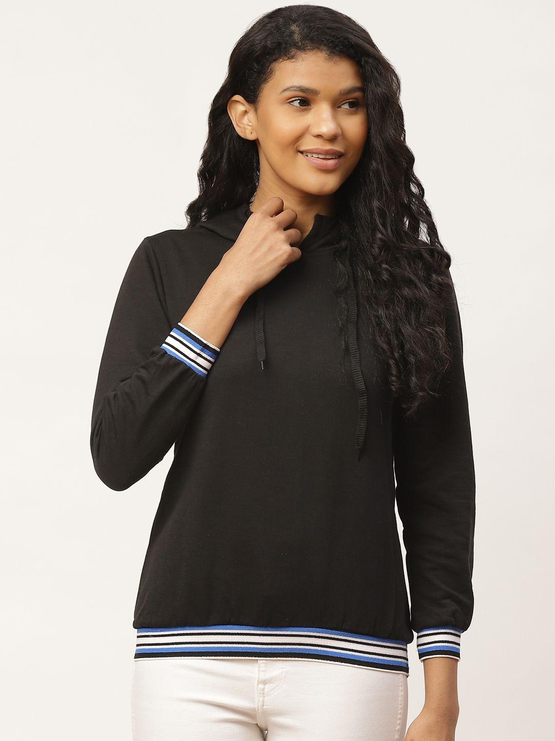 belle-fille-women-black-solid-hooded-sweatshirt