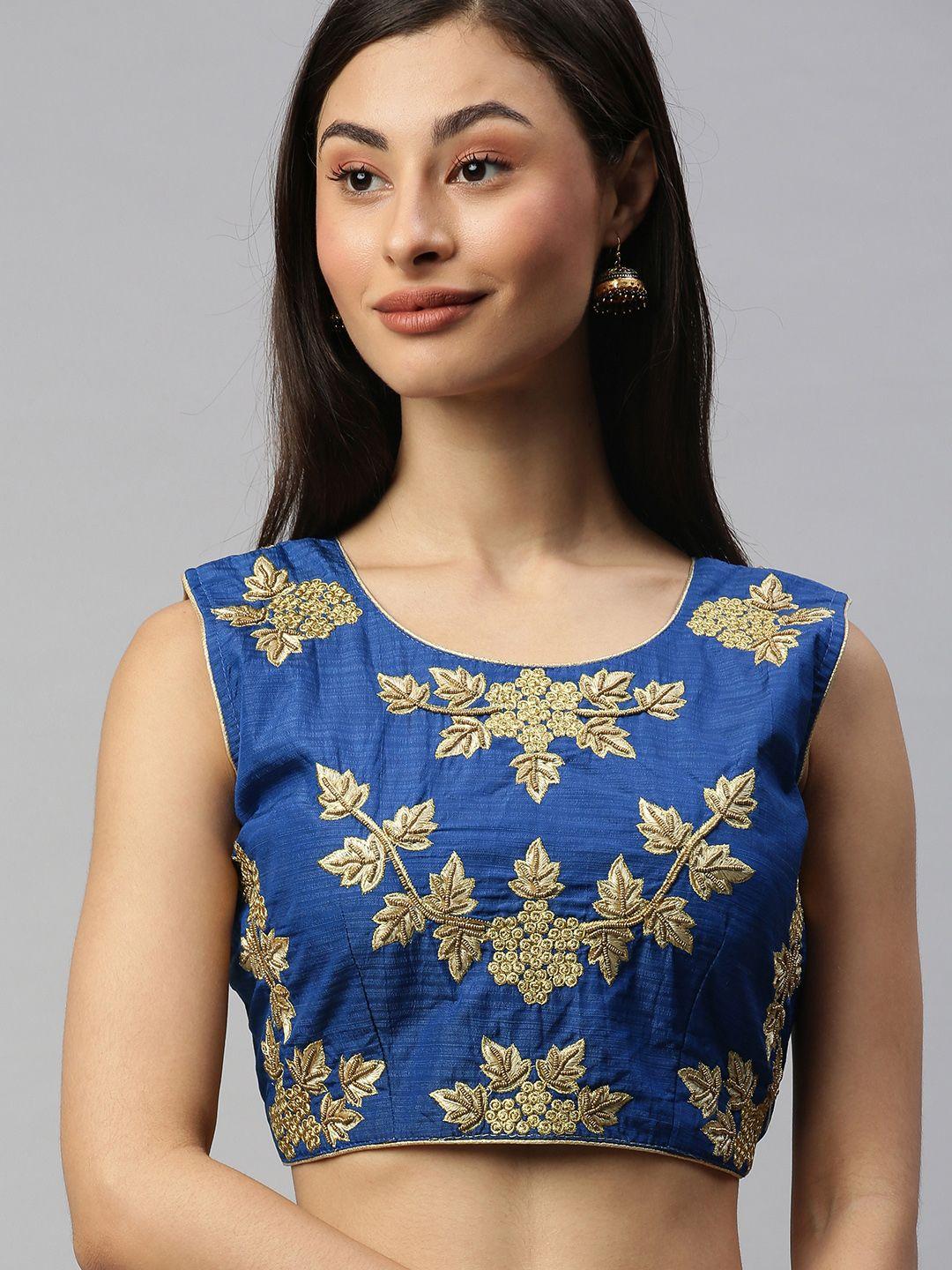 amrutam-fab-women-blue-&-gold-toned-embroidered-saree-blouse