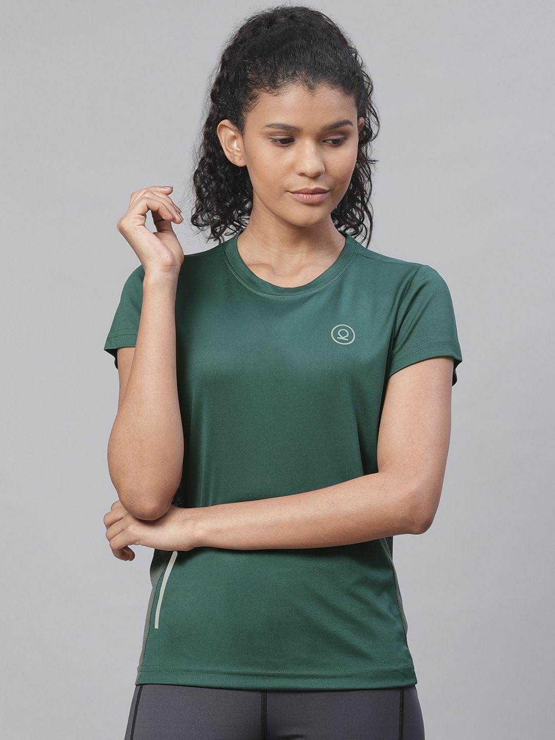 chkokko-women-teal-green-solid-round-neck-training-t-shirt