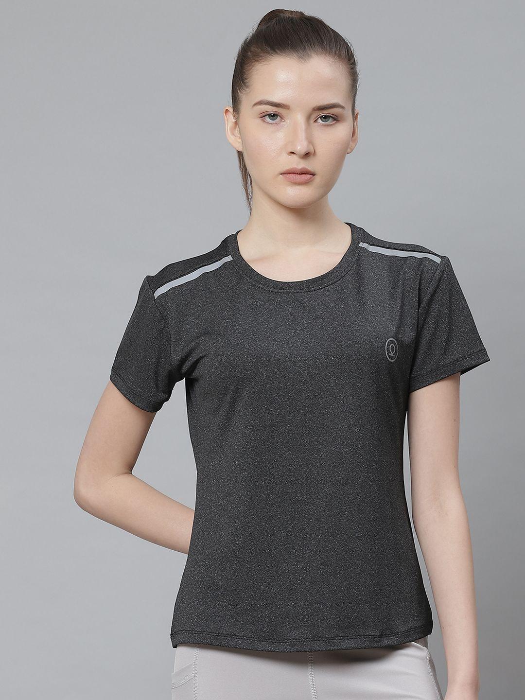 chkokko-women-charcoal-grey-solid-round-neck-yoga-t-shirt