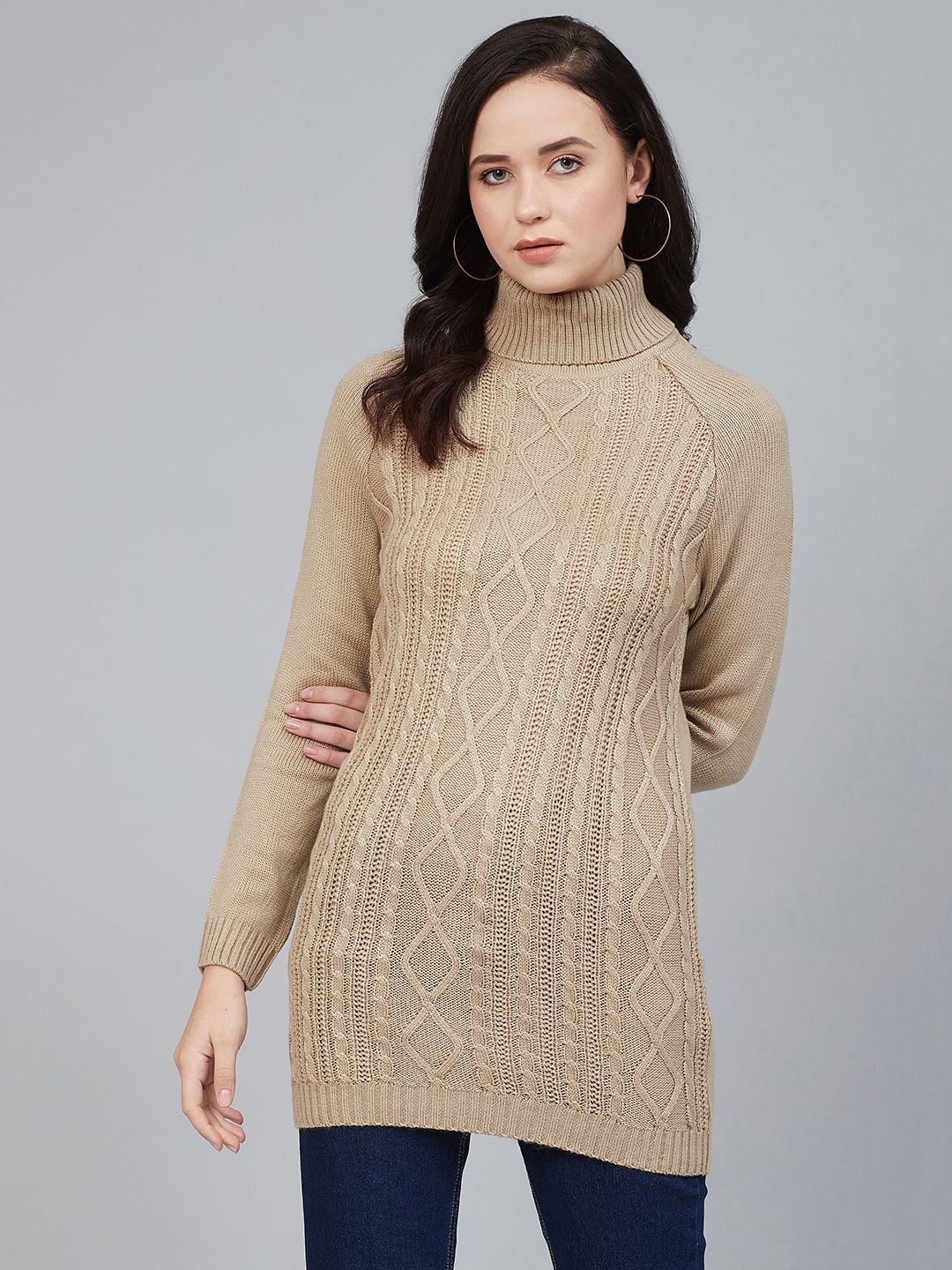 cayman-women-beige-self-design-pullover