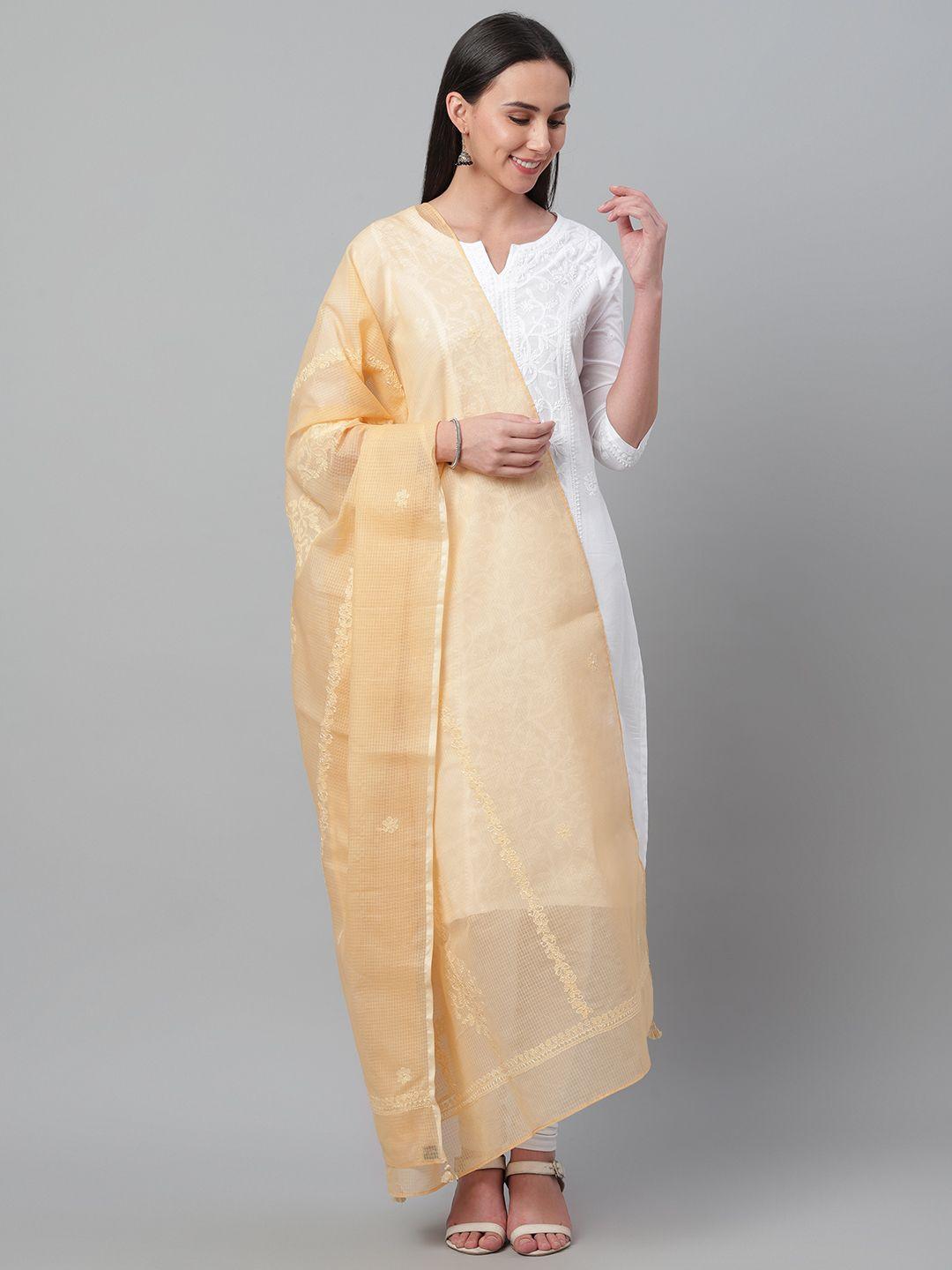 akheri-beige-chikankari-embroidered-cotton-dupatta