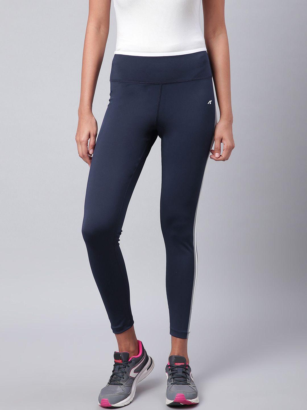 alcis-women-navy-blue-solid-secure-fit-cropped-training-tights