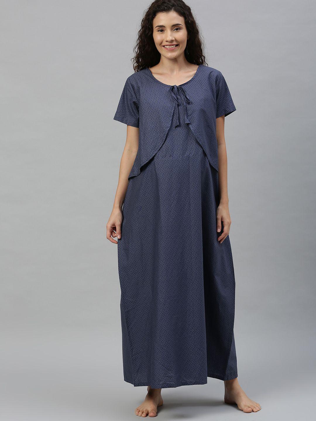 nejo-navy-blue-printed-feeding-nightdress