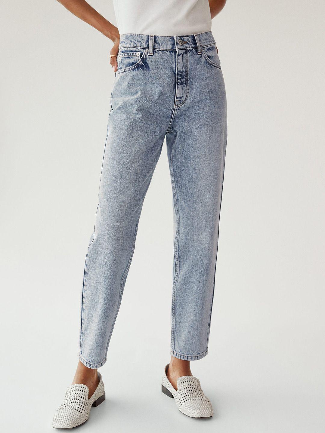 mango-women-blue-mom-fit-high-rise-clean-look-jeans