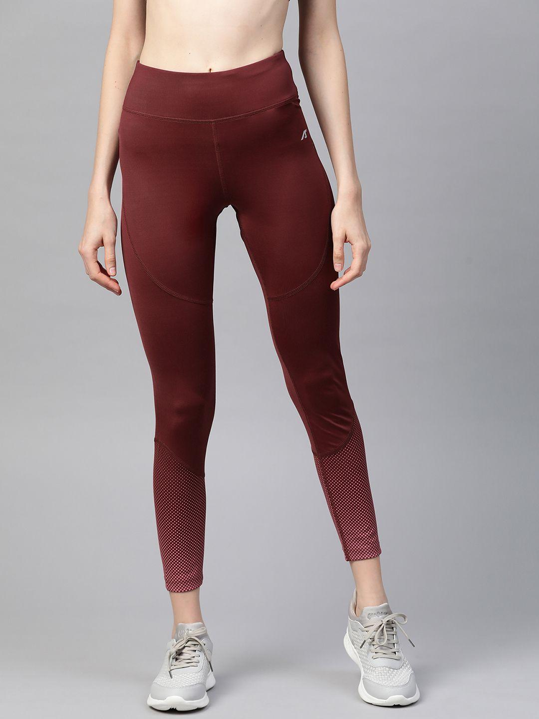 alcis-women-maroon-solid-cropped-tights