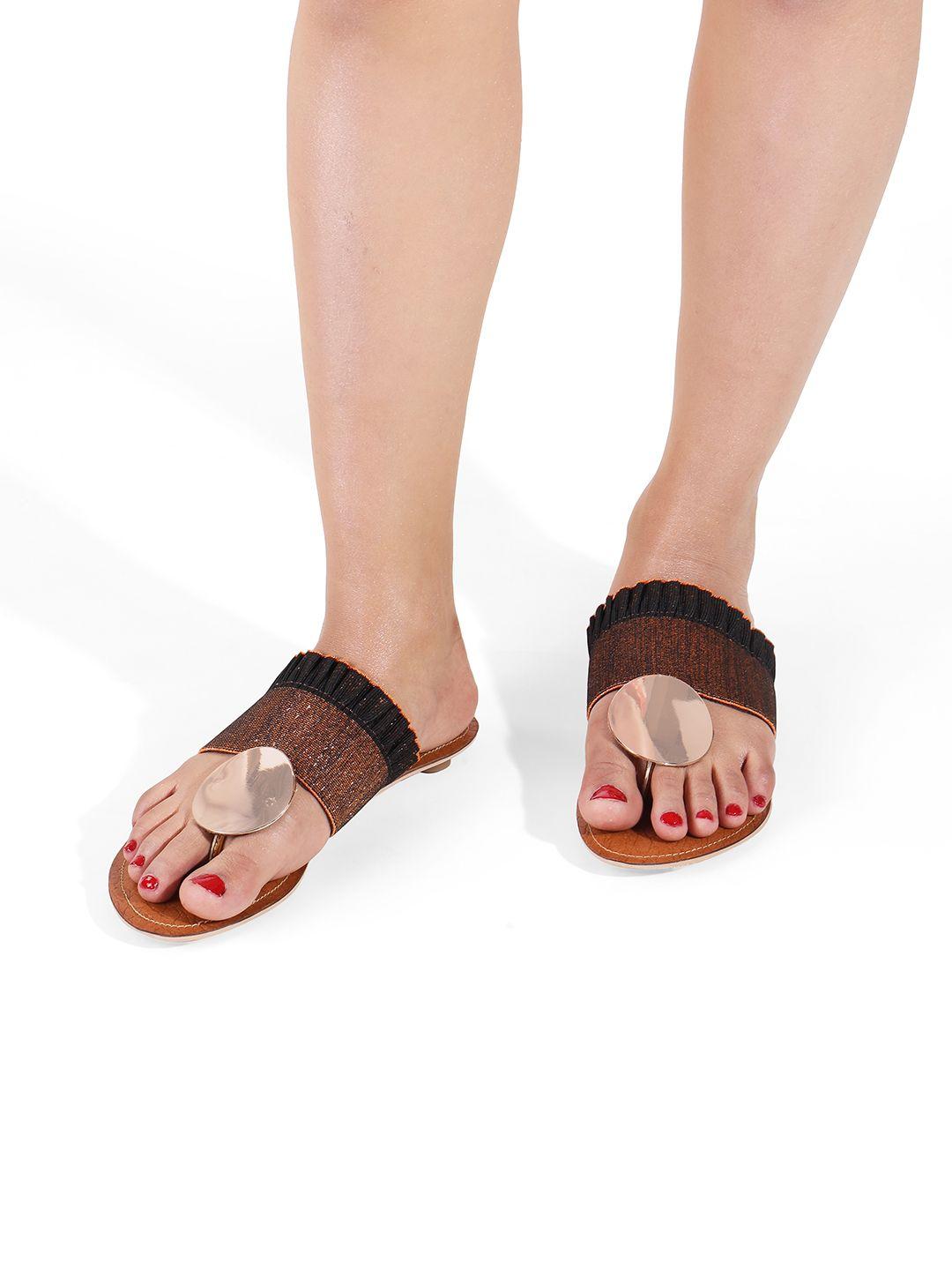 catwalk-women-tan-brown-textured-t-strap-flats