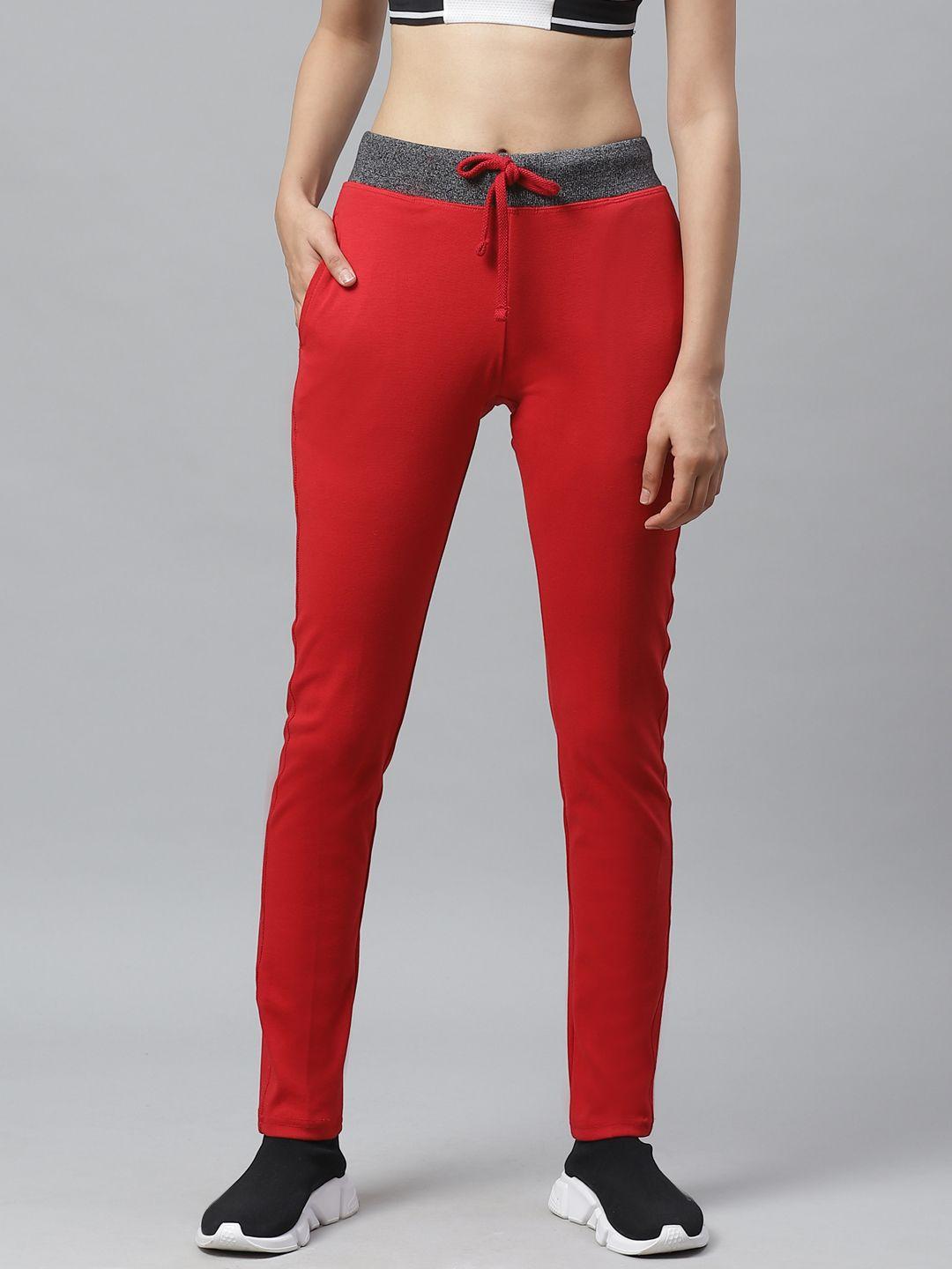 cayman-women-red-solid-track-pants
