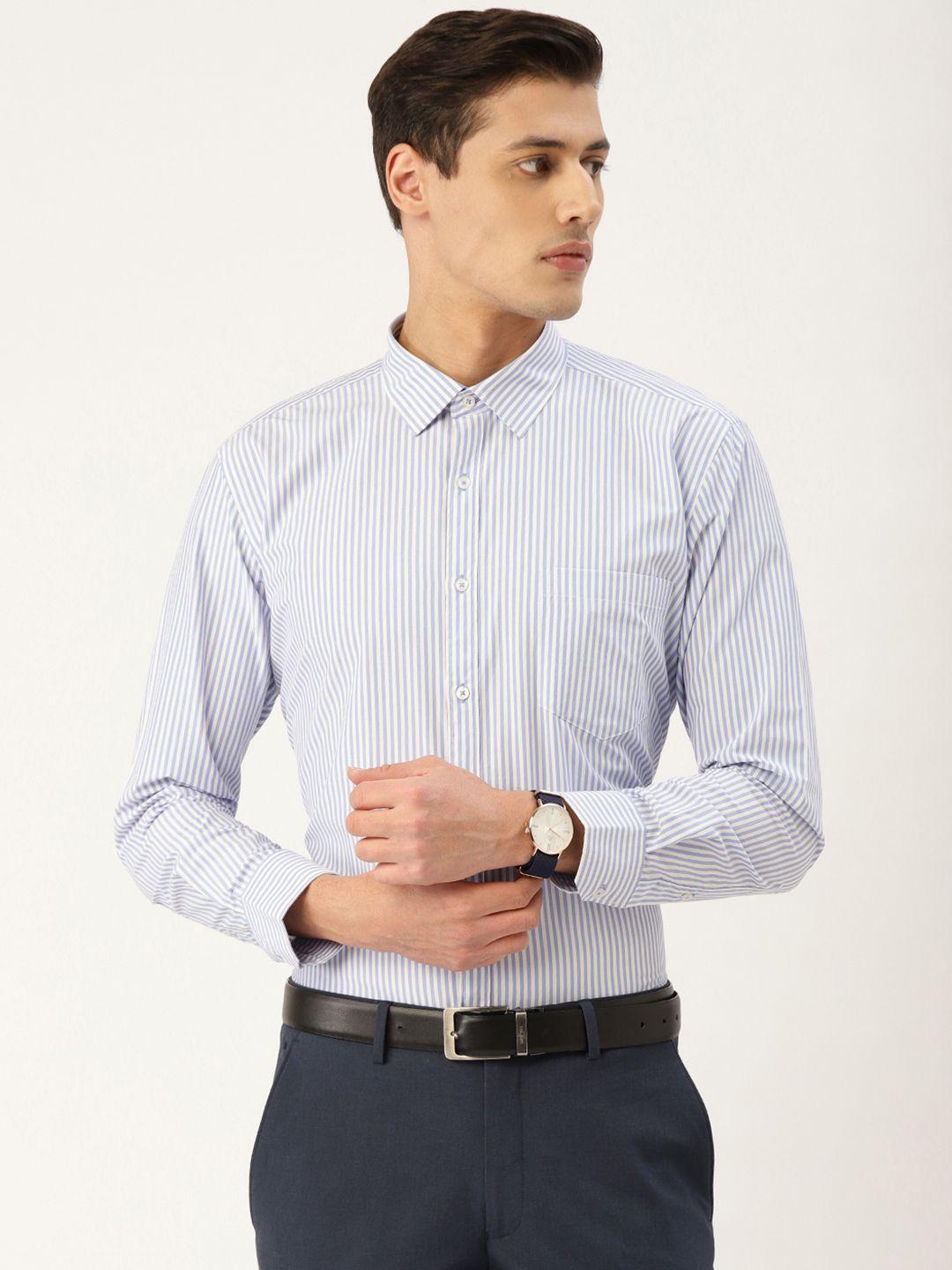 style-quotient-men-blue-&-white-striped-formal-shirt