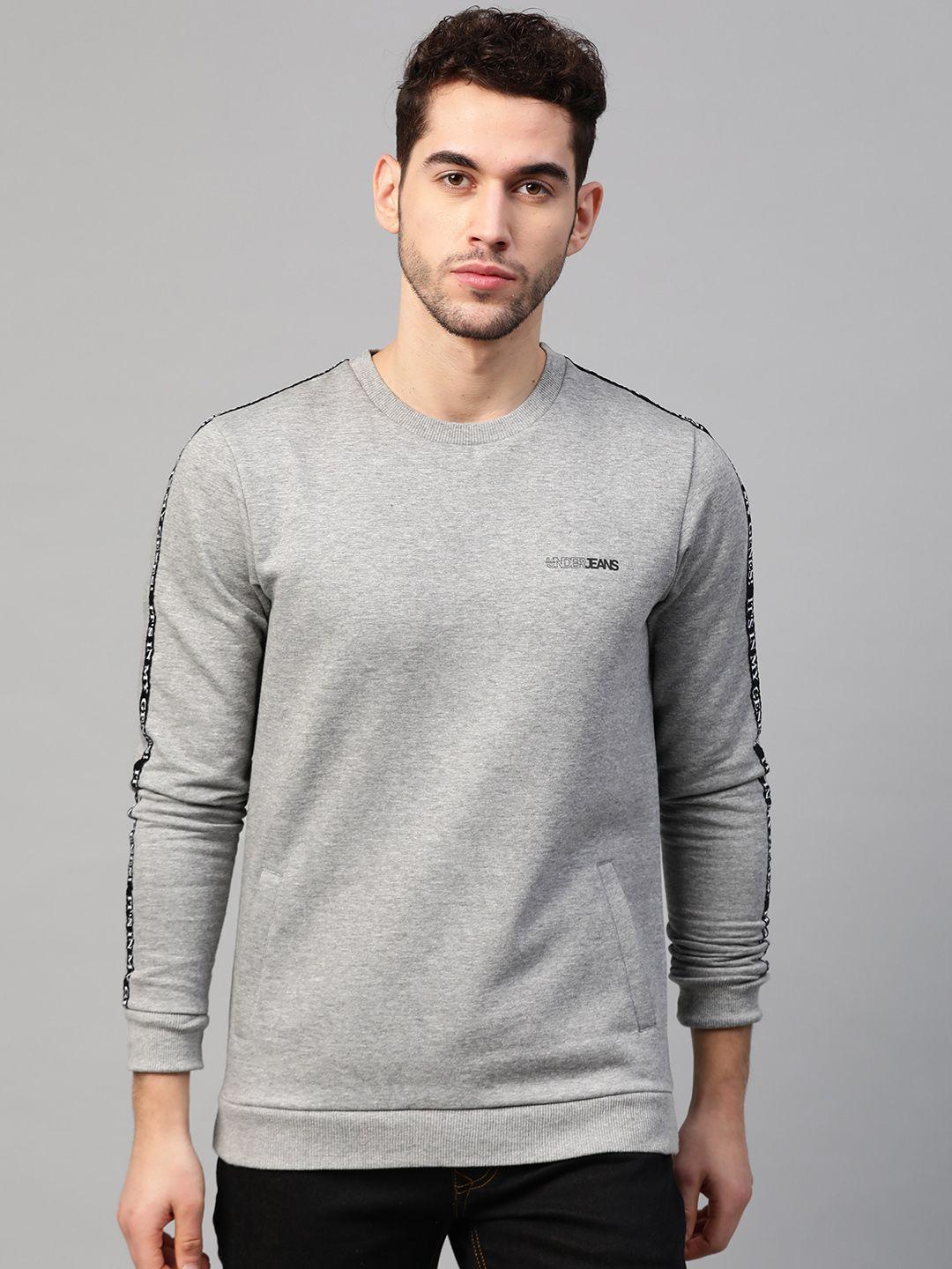 underjeans-by-spykar-men-grey-melange-solid-sweatshirt