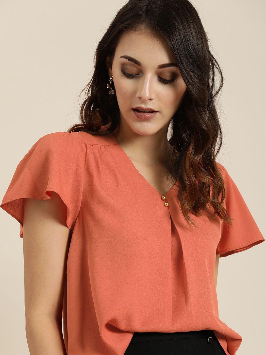all-about-you-women-coral-solid-top