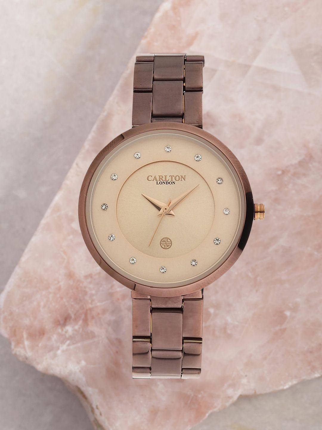 carlton-london-women-brown-&-rose-gold-analogue-watch