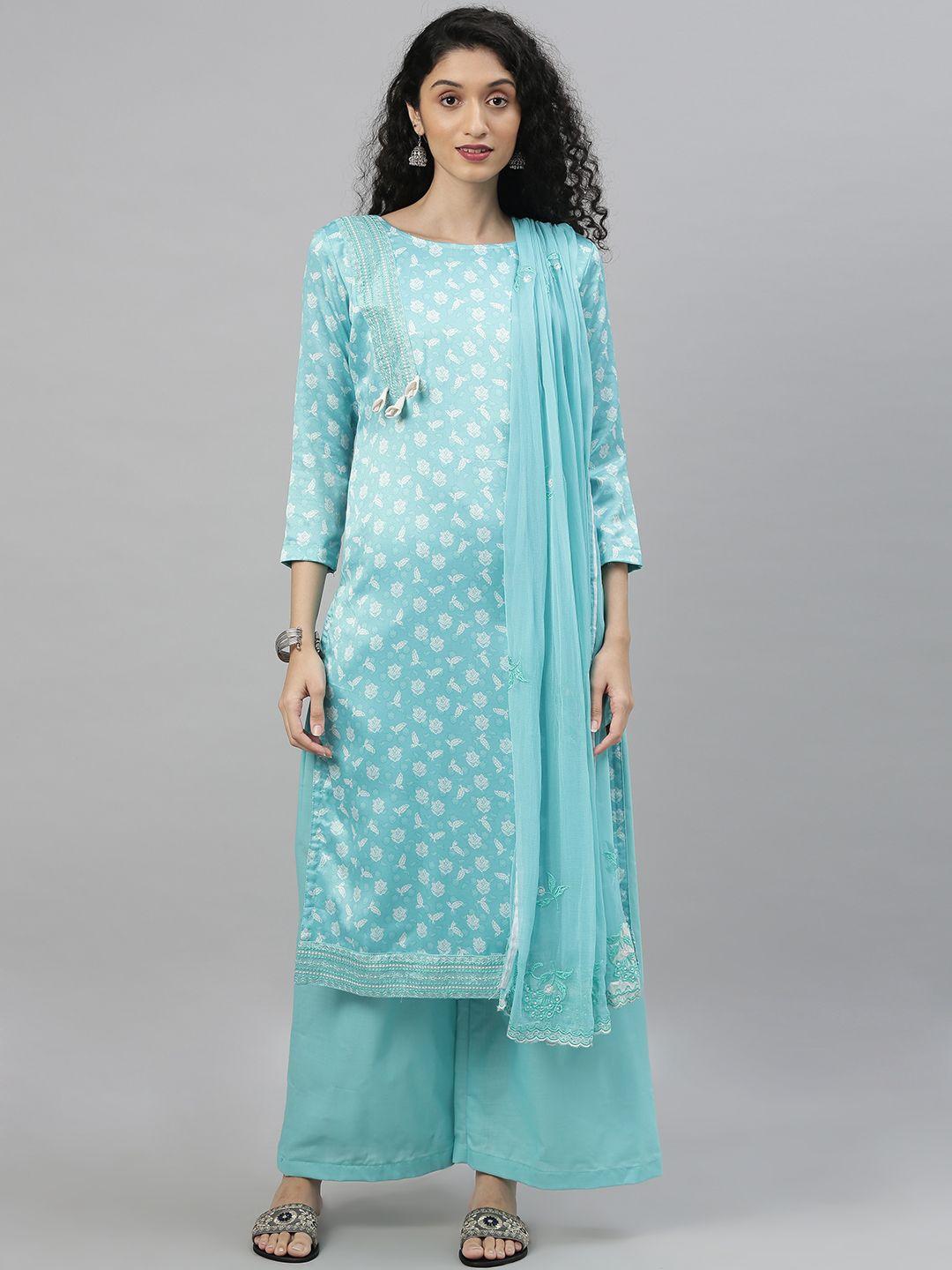 divastri-turquoise-blue-&-white-satin-unstitched-dress-material
