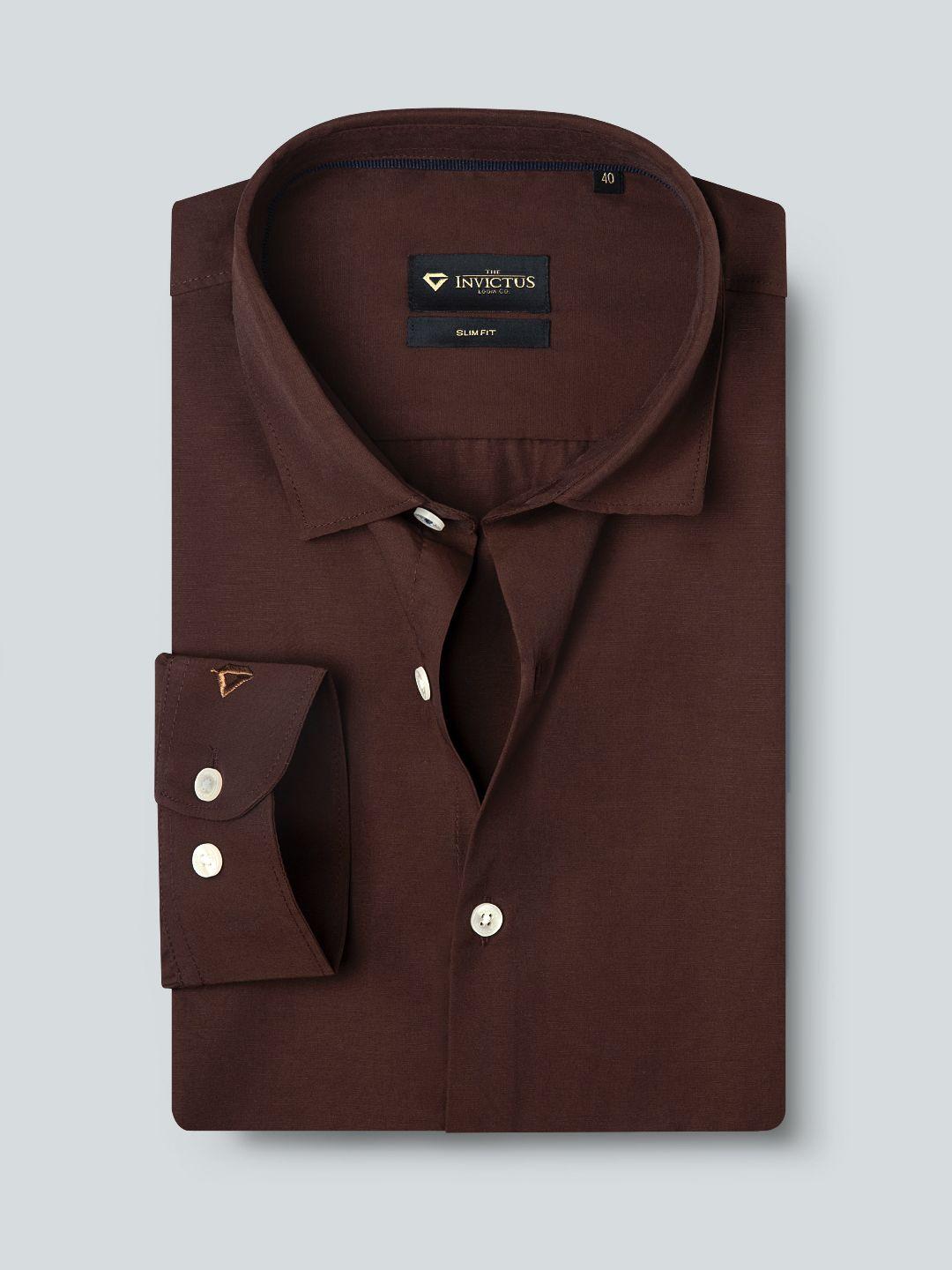 invictus-men-easy-care-brown-formal-shirt