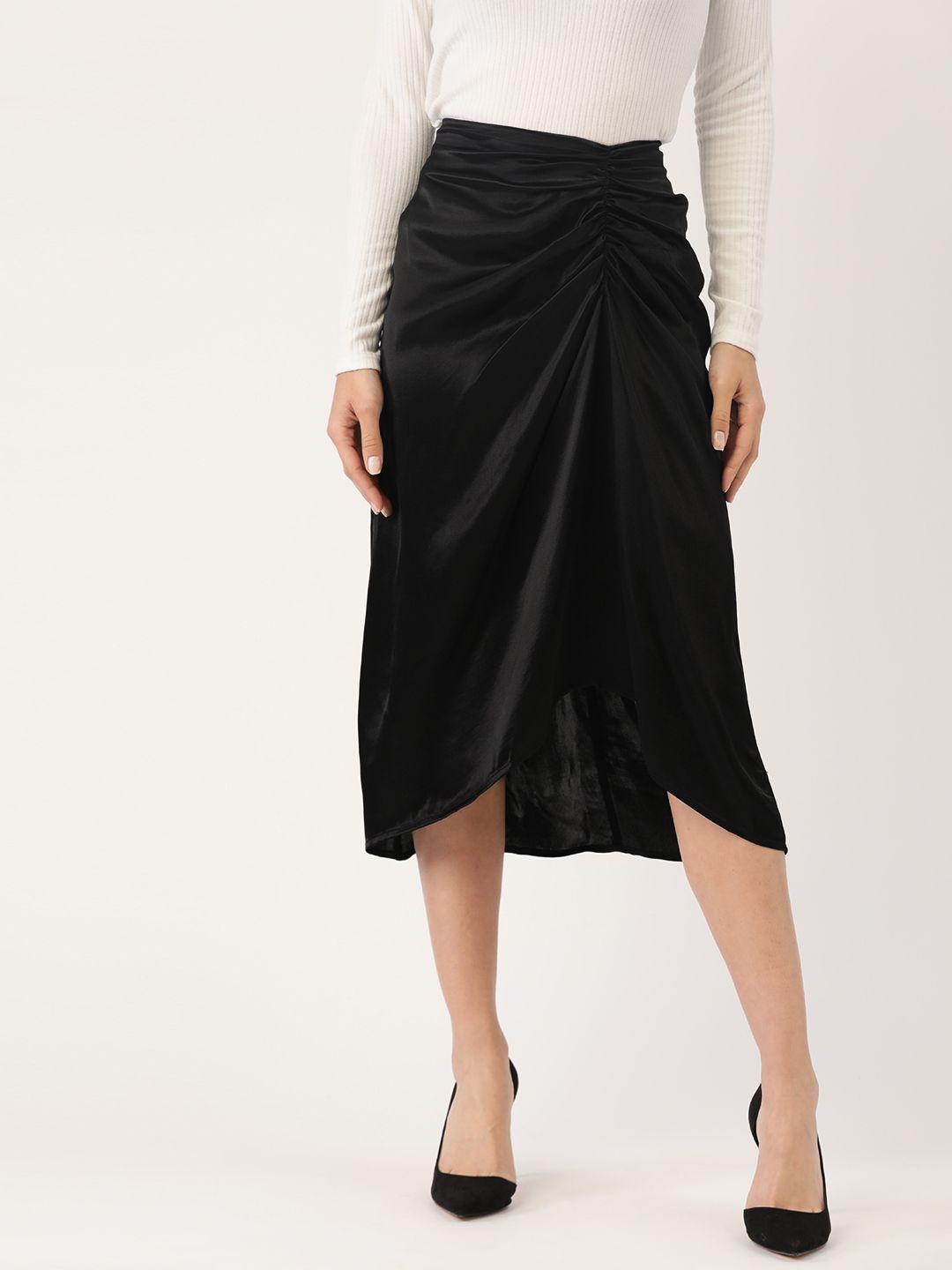 mango-sustainable-black-satin-finish-tulip-skirt