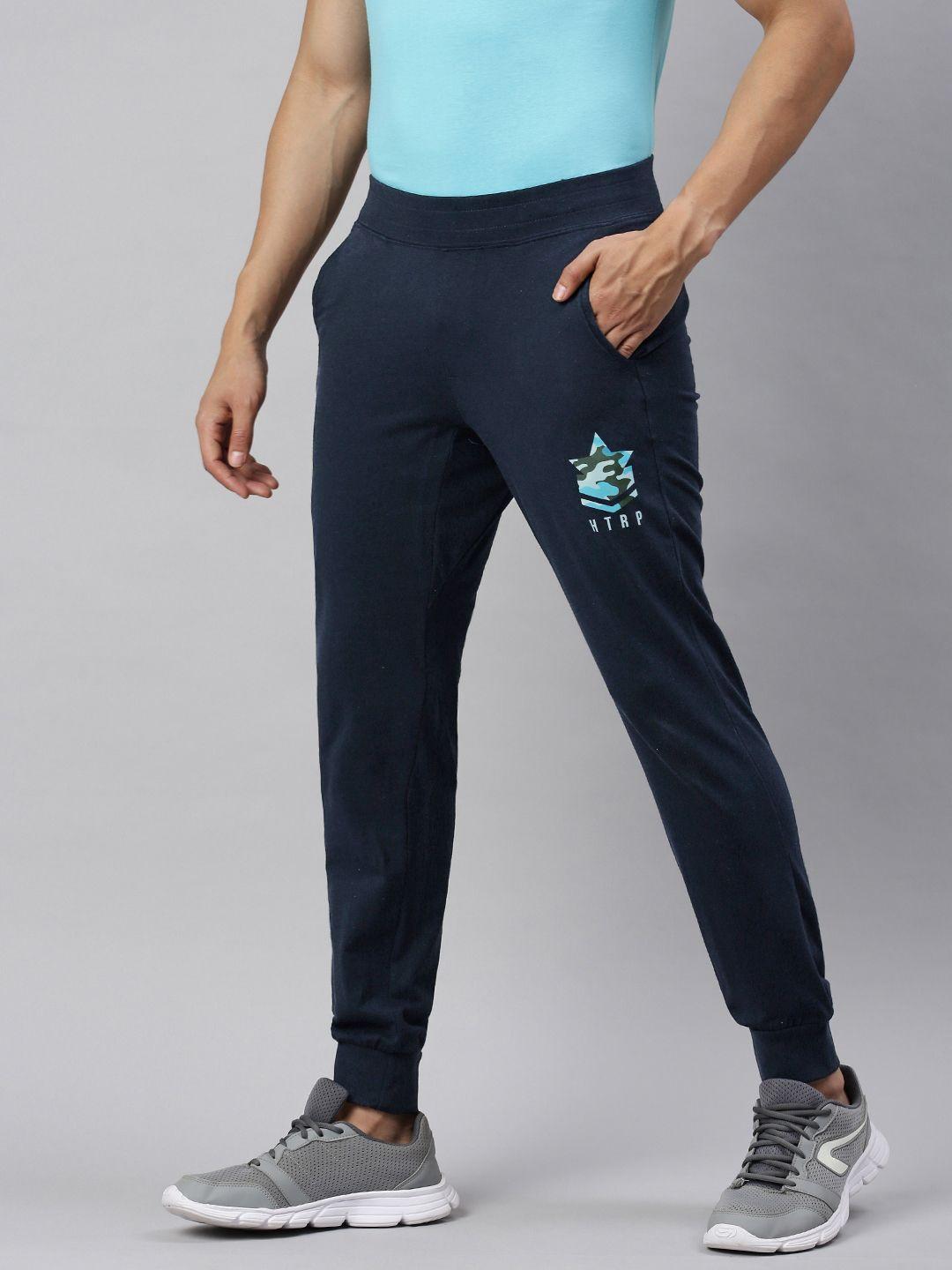 huetrap-men-navy-blue-solid-straight-fit-joggers-sustainable-with-printed-detail