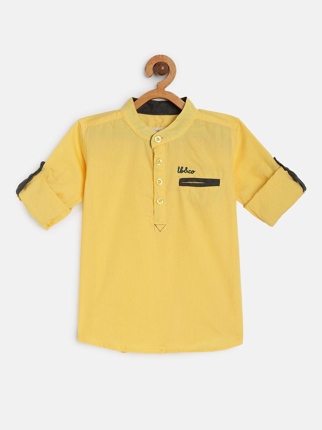 tonyboy-boys-yellow-premium-regular-fit-solid-casual-shirt