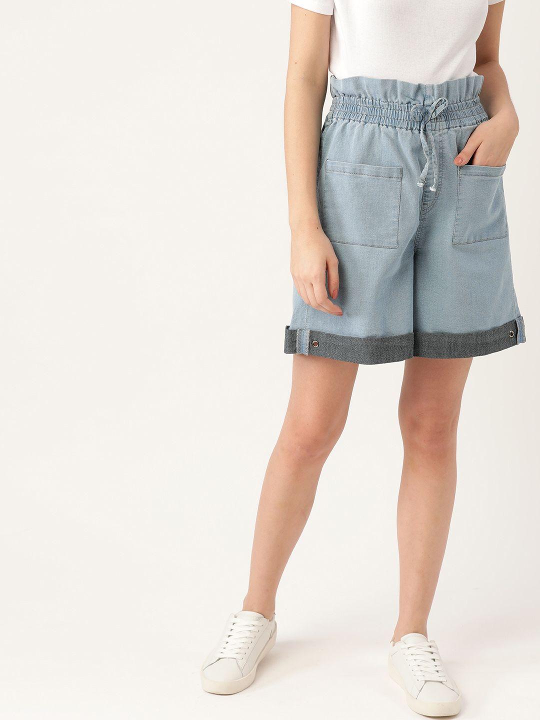 dressberry-women-blue-solid-regular-fit-denim-shorts