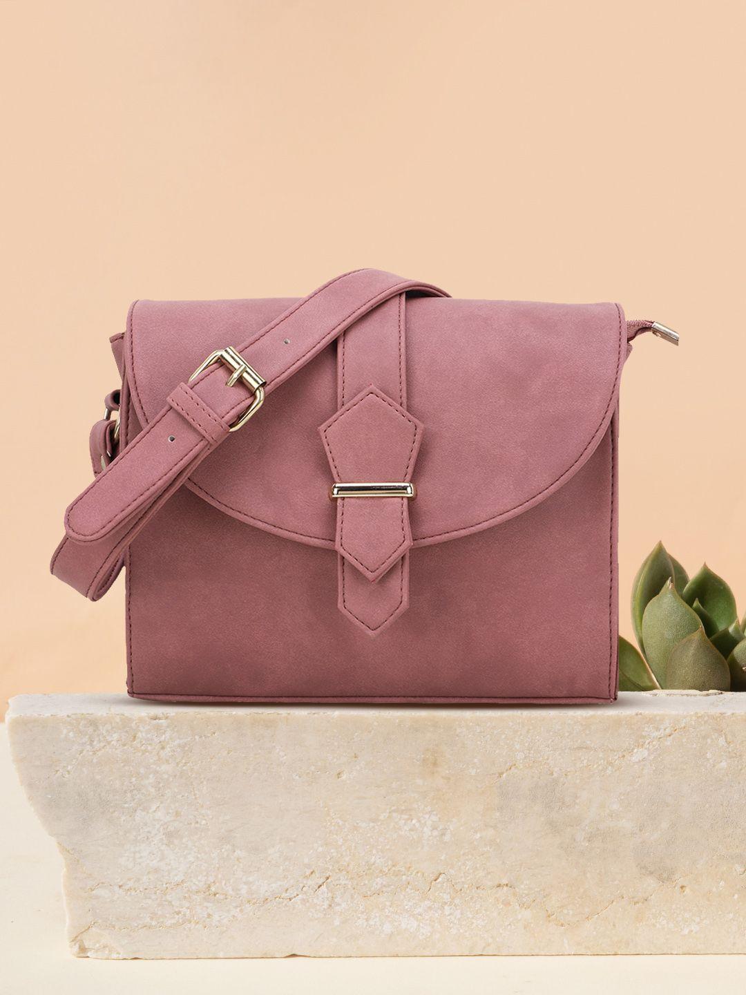 women-marks-pink-solid-sling-bag