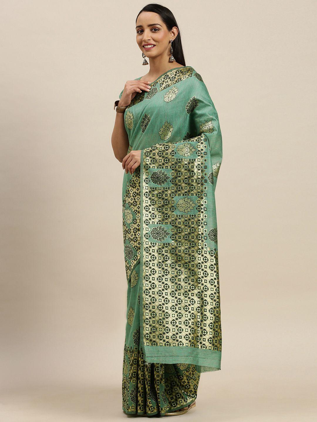 mitera-teal-green-silk-cotton-woven-design-maheshwari-saree