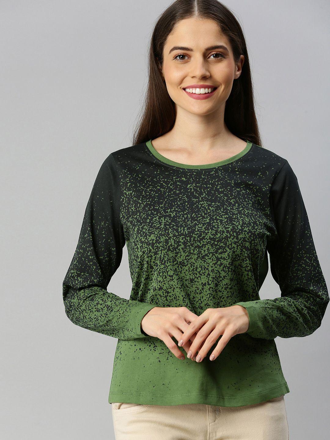 enviously-young-women-olive-green--black-printed-round-neck-pure-cotton-t-shirt