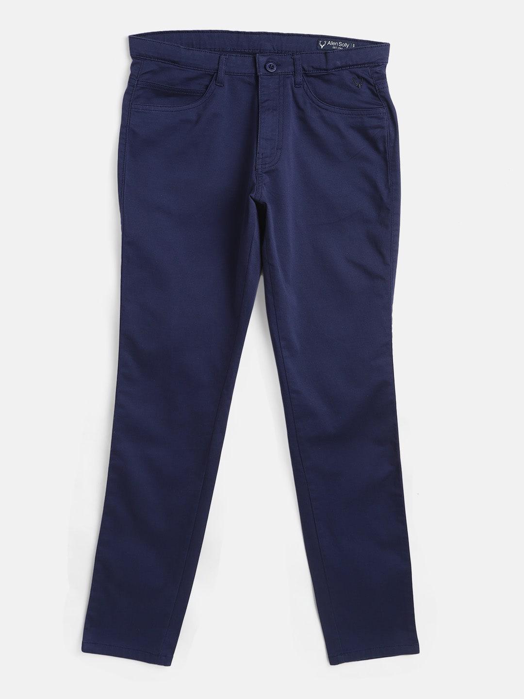 allen-solly-junior-boys-navy-blue-solid-cotton-slim-fit-trousers
