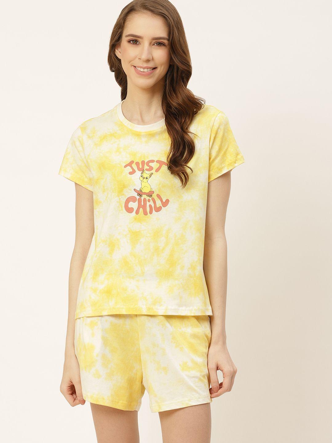 dressberry-women-yellow-&-pink-printed-night-suit