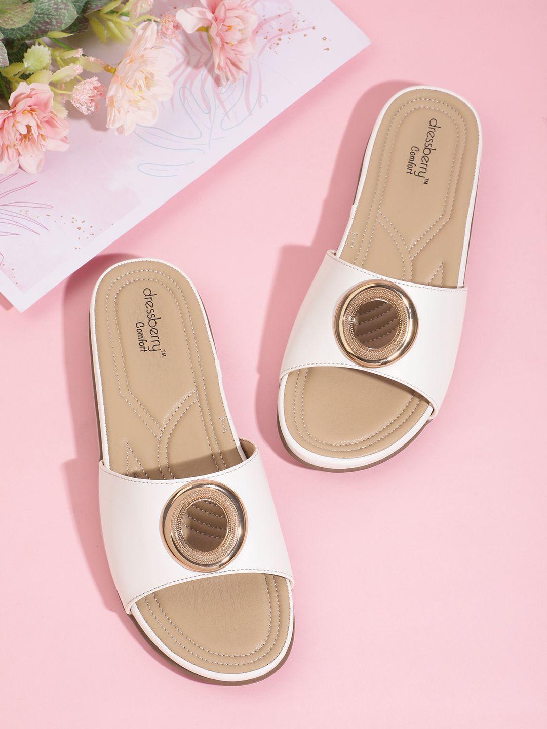 dressberry-women-white-&-rose-gold-toned-solid-cut-out-open-toe-flats