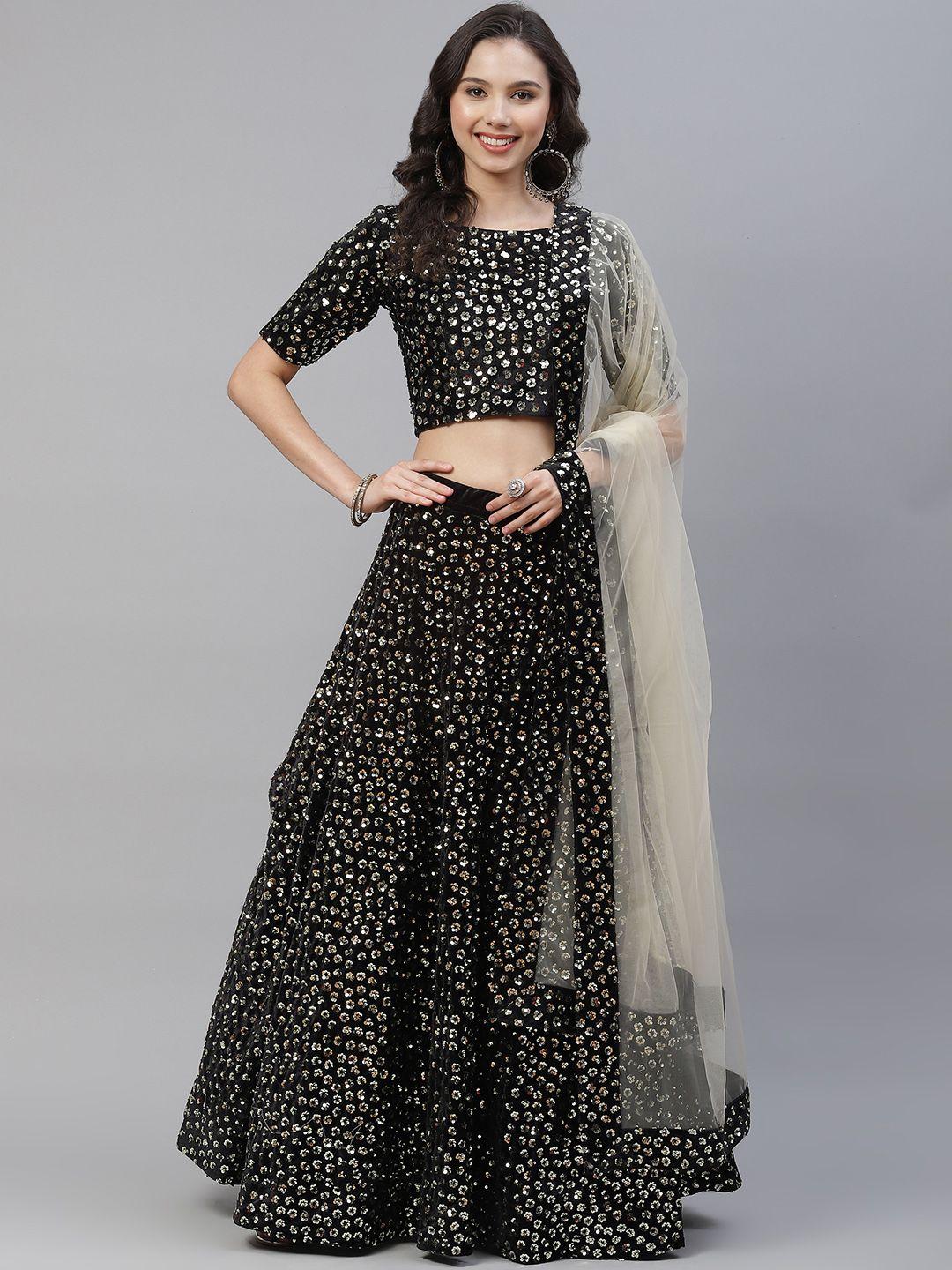 shubhkala-black-&-silver-embellished-semi-stitched-lehenga-with-blouse-&-dupatta