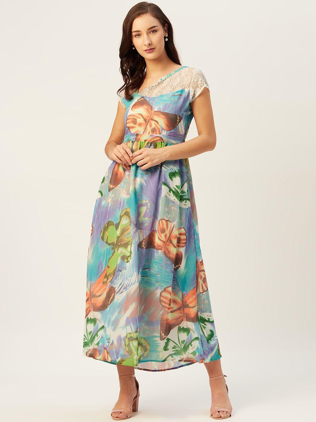 belle-fille-women-multicoloured-printed-a-line-dress-with-lace-inserts